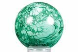 Flowery Polished Malachite Sphere - DR Congo #348899-1